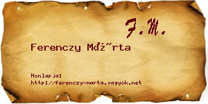 Ferenczy Márta névjegykártya