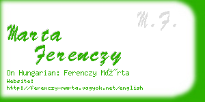 marta ferenczy business card